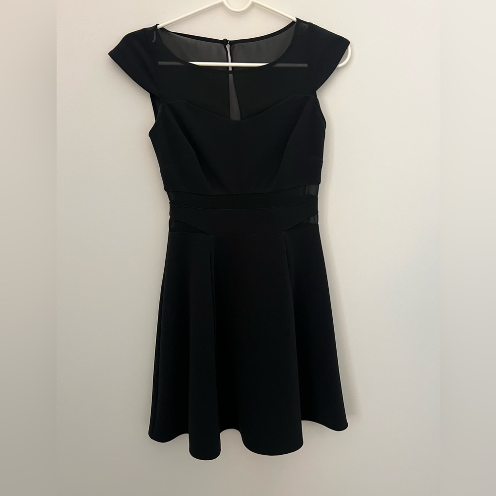 Hailey Logan by Adrienne Papell | Black cocktail mini dress, XS